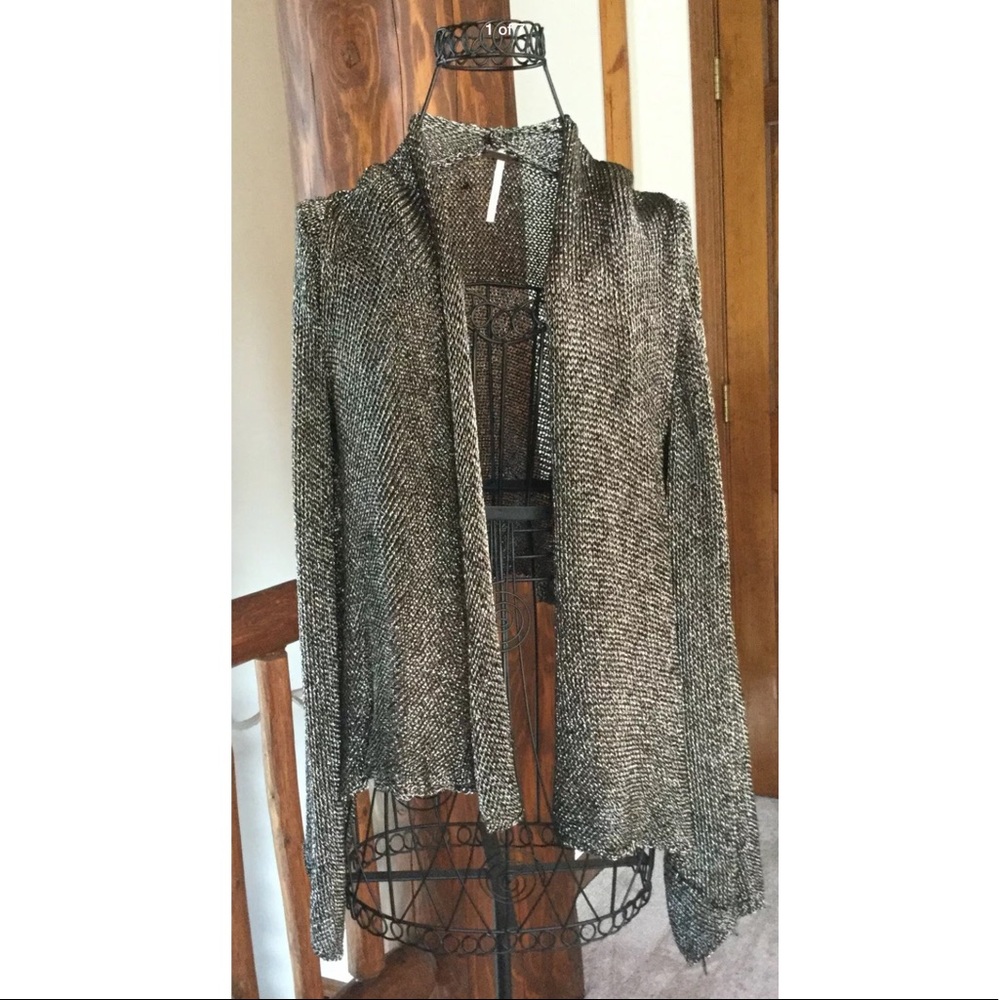 Free people metallic drape cardigan